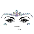 Detail of YT-104 iridescent rhinestone face jewels for masquerade makeup and festivals - YT-104
