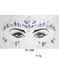 Detailed pattern of crown face gems with purple rhinestones and white pearls YT-109 - YT-109