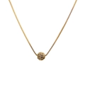 Élégant collier chaîne vénitienne dorée avec pendentif sphère évidée serti de zircons blancs - 6mm 1-Boule Or