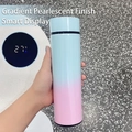 Smart thermal flask with blue and pink gradient pearlescent finish and LED temp display - 304 Stainless Steel Smart Series / Gradient Green to Pink