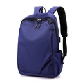 Navy blue oxford business backpack with USB port and breathable mesh straps - Dark Blue