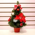 Mini albero di Natale da 50 cm con fiocchi rossi e fiocchi di neve in vaso rosso - Mini Albero di Natale da 50CM