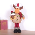 Standing Christmas elk plush with mini snowman and JOY sign for festive party decoration - Elk / Medium (75cm)