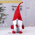 50cm Red and grey knitted Christmas gnome plush doll with heart detail for festive decor - WZ20022-50 Large Female Gnome (50cm)