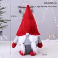 Red 40cm plush Christmas gnome doll with tall pointed hat and braids for home decor - WZ20015-40 Large Female Gnome (40cm)