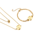 Set di gioielli dorati con collana a doppio strato infinito e bracciale elegante - Oro