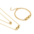 Luxurious gold double-layered necklace and bracelet set featuring infinity symbol charms - Gold (KS135425-Z)