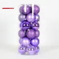 Set di palline di Natale viola 8cm con finiture glitter opache e lucide in contenitore - 8cm (Confezione da 24) / Viola Chiaro
