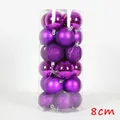 Set palline di Natale viola 8cm con finiture lucide opache e glitterate in tubo - 8cm (Confezione da 24) / Viola