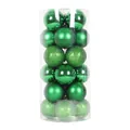 Set di palline di Natale verdi da 8 cm con finiture lucide e opache in tubo trasparente - 8cm (Confezione da 24) / Verde