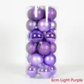 Set di palline di Natale da 6 cm viola chiaro in finiture lucide opache e glitterate - 6cm (Confezione da 24) / Viola Chiaro