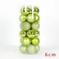 Set di palline di Natale verde erba da 6cm con finiture opache e glitterate in tubo - 6cm (Confezione da 24) / Verde mela