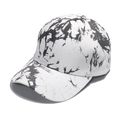 Detailed close-up of the black and white tie-dye pattern on this stylish ponytail baseball cap - 56-60cm Adjustable / White