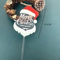 Acrylic Santa Claus Merry Christmas cake topper ornament 10.3cm high for holiday decoration - Clear Base Style B