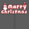 Christmas snowman cake topper with merry christmas print for festive holiday baking decor - White Base Style F