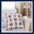 Ethnic floral embroidered cushion cover, 3D towel embroidery throw pillow case for sofa. - 45*45 (No Core) / Plaid Green