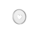 Dischi per rilegatura argento da 35mm a forma di cuore per quaderni a fungo - Argento