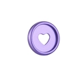 35mm purple matte disc-bound ring with a heart-shaped cutout for notebooks - Purple