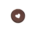 35mm matte bronze mushroom hole binding disc with heart cutout for DIY planners - Coffee