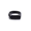 Anillo geométrico industrial para hombre en acero de titanio con acabado plata oscura - US 8 / Negro Vintage (KR86567-KHX)
