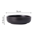 Japanese style black ceramic seasoning dish with 9cm diameter and 2.5cm height - Black