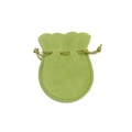 Grass green velvet drawstring jewelry pouch with wavy edges for gift packaging - Army Green