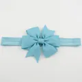 Sky blue grosgrain ribbon fish-tail bow baby headband with high elasticity band - Light Blue