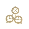 Tres colgantes de trébol de acero inoxidable dorado para creación de joyería - Colgante / Dorado