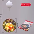 LED Christmas snowman hanging light with suction cup and 14cm circular reindeer design - Running Reindeer / Warm White