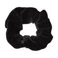 Black velvet hair scrunchie, minimalist solid color elastic hair tie pony tail fashion accessory. - Black #