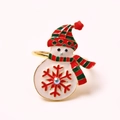 Festive enamel snowman napkin ring with red and green scarf for Christmas table decor - Colorful Enamel Snowman (ZWZ-XMS-210)