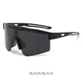 Polarisierte Sportsonnenbrille mit glänzend schwarzem Rahmen und grauen Gläsern - Schwarzer Rahmen Schwarz Graue Gläser