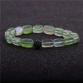 Moonstone and micro-pave black zircon ball beaded bracelet with green frosted beads - Pale Green Frosted With Diamond Ball Style (15)