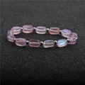 Pulsera de cuentas de cobre y piedra de luna con cuentas ovaladas lavanda mate - Cuentas Ovaladas Esmeriladas Translúcidas Lavanda Con Espaciadores Plateados / Lavanda Esmerilado (4#)