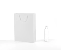 White minimalist paper gift bag with rope handles and a water bottle for size reference - Vertical 28*33*10cm