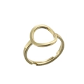 Anillo abierto geométrico hueco minimalista bañado en oro de 18 quilates banda ajustable - Redondo / Dorado