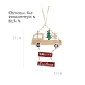 Wooden Christmas truck hanging ornament with Merry Christmas sign, 16cm height - Pickup Truck Wood Pendant