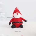 Handmade red wool felt Christmas Santa gnome with white polka dot hat and beard, 16cm height - Red Santa Claus