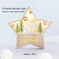 Estrella de Navidad de madera con LED y escena de alces para decoración festiva de mesa - Alce / Estrella Reno
