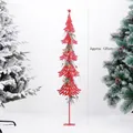 Albero di Natale rosso traforato da 125cm con bacche e finitura glitterata decor - Grande / Rosso