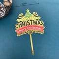 Topper per torta natalizia in acrilico oro e rosso, larghezza 10cm, motivo renna - Albero di Natale Tipo B / 10cm