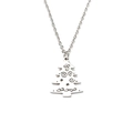 Collana in acciaio inossidabile con ciondolo a forma di albero di Natale in argento con stella - Albero di Natale / Argento