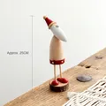 Handcrafted 25cm wooden Santa Claus figurine with red hat and natural wood finish - 25cm / Santa Head