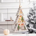 Luminous reindeer wooden Christmas tree ornament with warm LED lights and 30cm height - Wooden Tree Hanging Ornament (Reindeer Style)