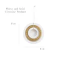 Decorazione natalizia rotonda bianca e dorata con glitter, ciondolo da 8 cm - Diametro 8cm / Ciondolo Rotondo in Legno (Bianco Oro)