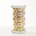 Set di palline di Natale oro champagne con finiture glitter e opache in confezione regalo - 6 Cm 20 Pezzi/scatola / Oro