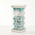 Set di palline di Natale da 6cm in verde menta e bianco in confezione regalo - 6 Cm 20 Pezzi/scatola / Blu