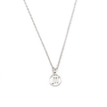Polished silver stainless steel necklace featuring a round Scorpio zodiac pendant - Scorpio