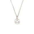 Polished silver titanium steel Libra zodiac sign necklace with hollow round pendant - Libra