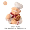 Cartoon Koch Steckerhalter aus Harz im Brot-Stil, Wandhaken, 5,5 cm breit und 7,5 cm hoch - Brot-Stil